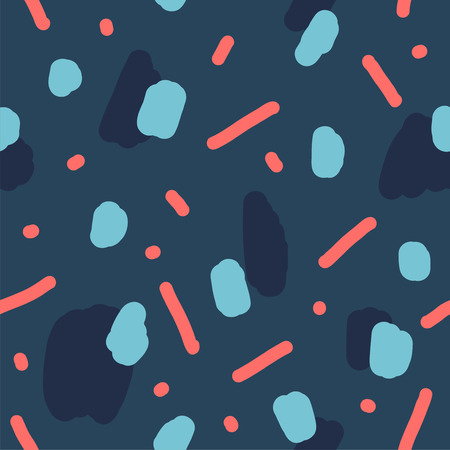 Beautiful abstract seamless repeating pattern. Hand painted artistic style with chaotic paint elements. Perfect for textile, wrapping, web and all kind of decorative projects. Vector illustration.の写真素材