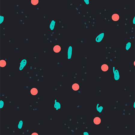 Beautiful abstract seamless repeating pattern. Hand painted artistic style with chaotic paint elements. Perfect for textile, wrapping, web and all kind of decorative projects. Vector illustration.の写真素材