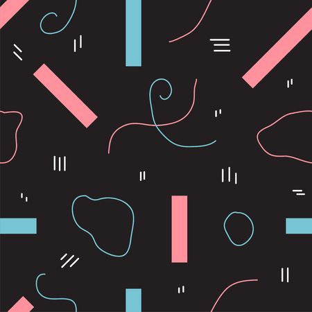 Unique abstract seamless repeating pattern. Geometric and hand drawn elements. Modern style. Perfect for textile, wrapping, print, web and all kinds of decorative projects. Vector illustration.のイラスト素材