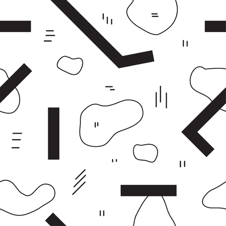Unique abstract seamless repeating pattern. Geometric and hand drawn elements. Modern style. Perfect for textile, wrapping, print, web and all kinds of decorative projects. Vector illustration.のイラスト素材