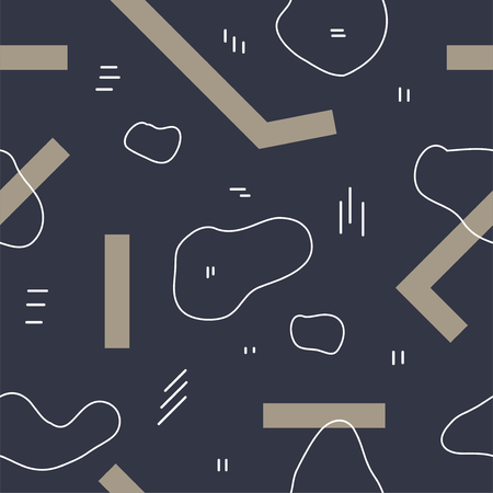 Unique abstract seamless repeating pattern. Geometric and hand drawn elements. Modern style. Perfect for textile, wrapping, print, web and all kinds of decorative projects. Vector illustration.のイラスト素材