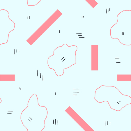 Unique abstract seamless repeating pattern. Geometric and hand drawn elements. Modern style. Perfect for textile, wrapping, print, web and all kinds of decorative projects. Vector illustration.のイラスト素材
