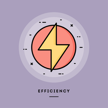 Efficiency, flat design thin line banner, usage for e-mail newsletters, web banners, headers, blog posts, print and more. Vector illustration.のイラスト素材