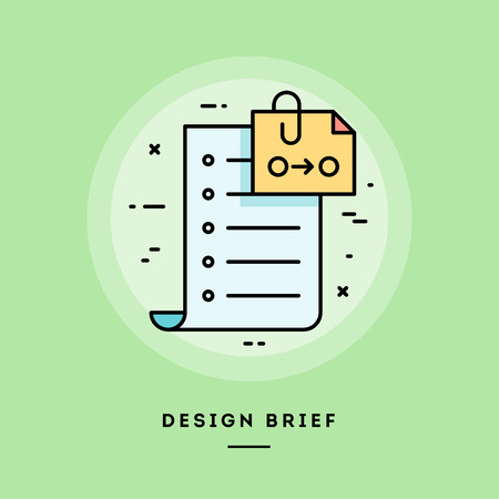 Client brief, flat design thin line banner, usage for e-mail newsletters, web banners, headers, blog posts, print and more. Vector illustration.の写真素材