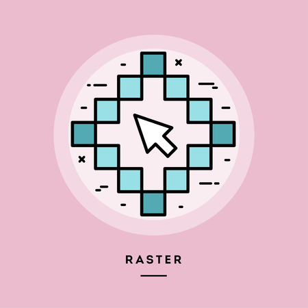 Raster, flat design thin line banner, usage for e-mail newsletters, web banners, headers, blog posts, print and more. Vector illustration.のイラスト素材
