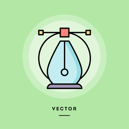Digital art, flat design thin line banner, usage for e-mail newsletters, web banners, headers, blog posts, print and more. Vector illustration.のイラスト素材