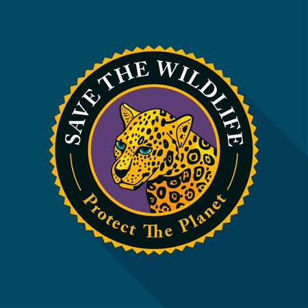 Save the wildlife. Jaguar.のイラスト素材