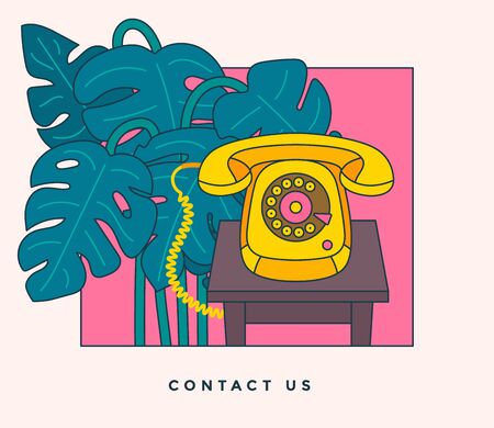 Contact us banner. Communication and customer service concept.のイラスト素材