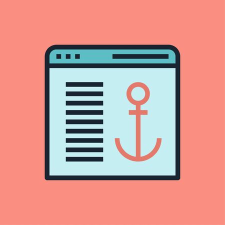 Anchor Text. Digital marketing concept illustration, flat design linear style banner.のイラスト素材