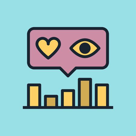 Engagement Rate. Social media and digital marketing concept illustration, flat design linear style banner.のイラスト素材