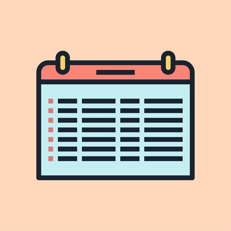 Editorial Calendar. Digital marketing concept illustration, flat design linear style banner.のイラスト素材