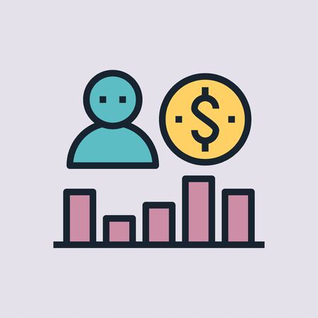 Churn Rate . Digital marketing concept illustration, flat design linear style banner.のイラスト素材