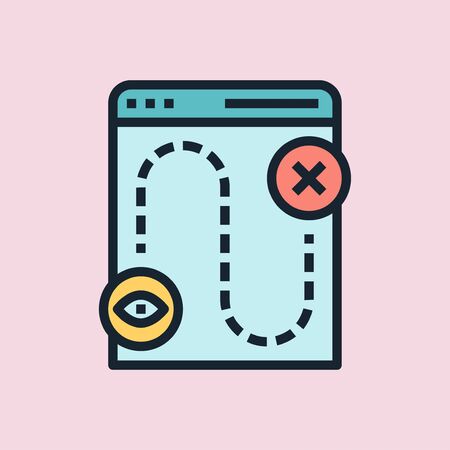 Bounce Rate. Digital marketing concept illustration, flat design linear style banner.のイラスト素材