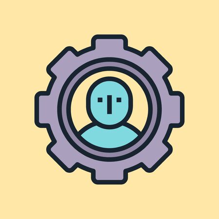 Personalization. Digital marketing concept illustration, flat design linear style banner.のイラスト素材