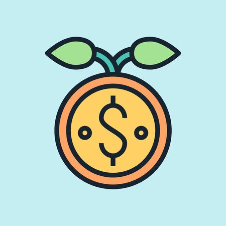 Return on investment. Digital marketing concept illustration, flat design linear style banner.のイラスト素材