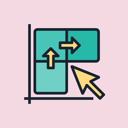 Clickthrough rate. Digital marketing concept illustration, flat design linear style banner.のイラスト素材