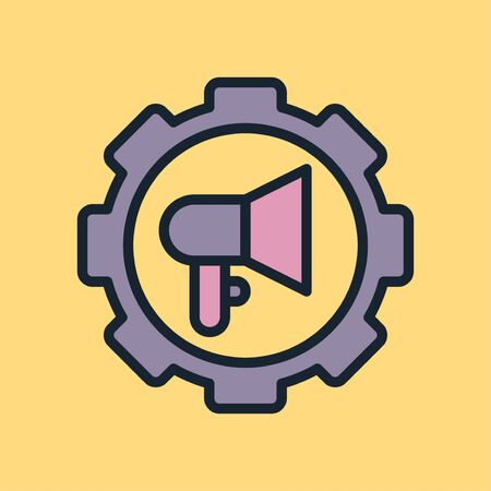 Marketing Automation. Concept illustration, flat design linear style banner. Usage for e-mail newsletters, headers, blog posts, print and more. Vectorのイラスト素材
