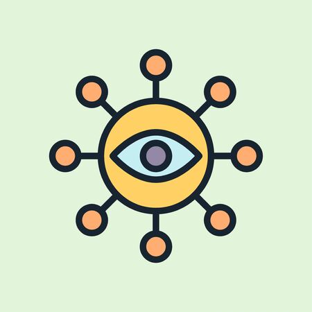 Viral content. Digital marketing concept illustration, flat design linear style banner. Usage for e-mail newsletters, headers, blog posts, print...のイラスト素材