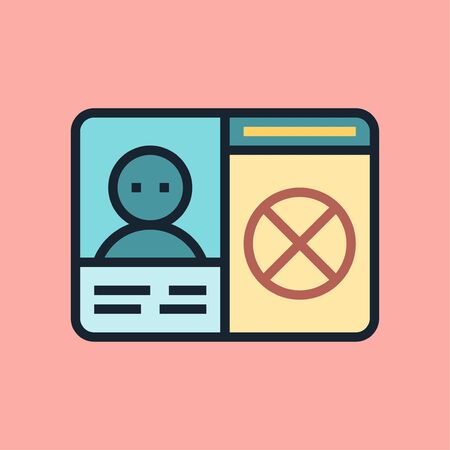 Social media person block. Concept illustration, flat design linear style banner. Usage for e-mail newsletters, headers, blog posts, print and more. のイラスト素材