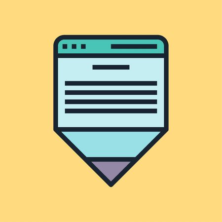 Copywriting. Digital marketing concept illustration, flat design linear style banner. Usage for e-mail newsletters, headers, blog posts, printのイラスト素材