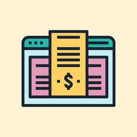 Subscription model. Digital marketing concept illustration, flat design linear style banner. Usage for e-mail newsletters, headers, blog posts, printのイラスト素材