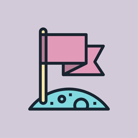 Mission. Digital marketing concept illustration, flat design linear style banner. Usage for e-mail newsletters, headers, blog posts, print and more.のイラスト素材
