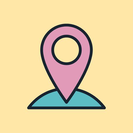 Geo targeting. Digital marketing concept illustration, flat design linear style banner. Usage for e-mail newsletters, headers, blog posts, print のイラスト素材
