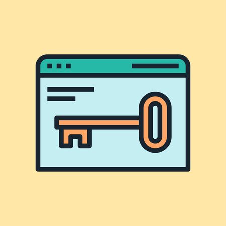 Keyword. Digital marketing concept illustration, flat design linear style banner. Usage for e-mail newsletters, headers, blog posts, print and more.のイラスト素材