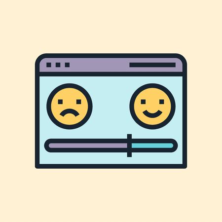 Rating. Digital marketing concept illustration, flat design linear style banner. Usage for e-mail newsletters, headers, blog posts, print and more.のイラスト素材