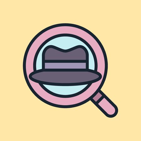 Black Hat . Digital marketing concept illustration, flat design linear style banner. Usage for e-mail newsletters, headers, blog posts, print and moreのイラスト素材