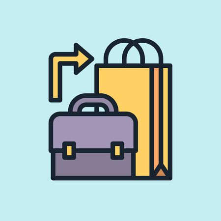 B2C, Business to Consumer. Digital marketing concept illustration, flat design linear style banner. Usage for e-mail newsletters, headers, blog postsのイラスト素材