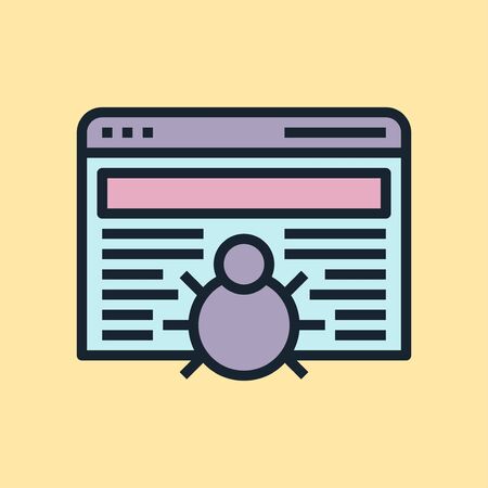 Crawler. Digital marketing concept illustration, flat design linear style banner.のイラスト素材