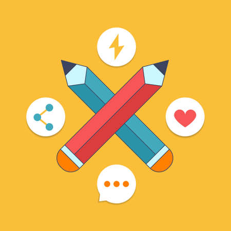 Content creation. Marketing, modern business and technology concept banner.のイラスト素材