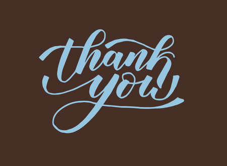 Thank you. Inspirational handwritten quote, lettering, modern brush calligraphy. Vector illustration.のイラスト素材