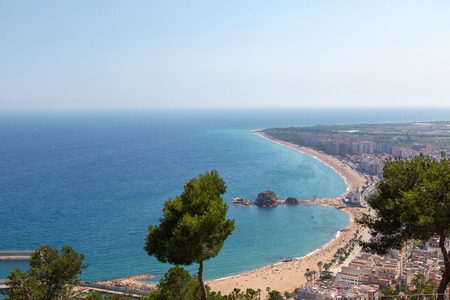 Costa Brava, overlooking the beach in Blanes from on high.の写真素材