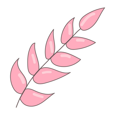 branch leaf flower tree pinkのイラスト素材
