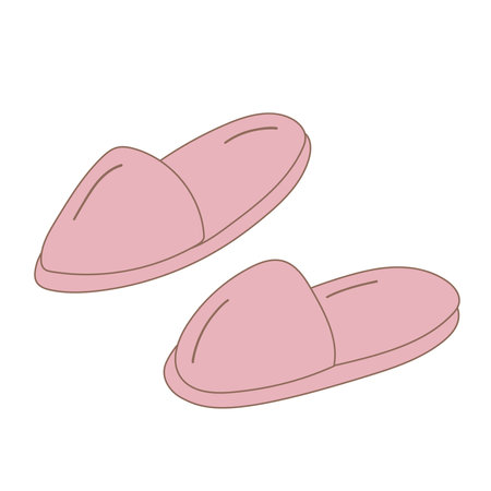 cozy slippers pink home warm element warm safe lightのイラスト素材