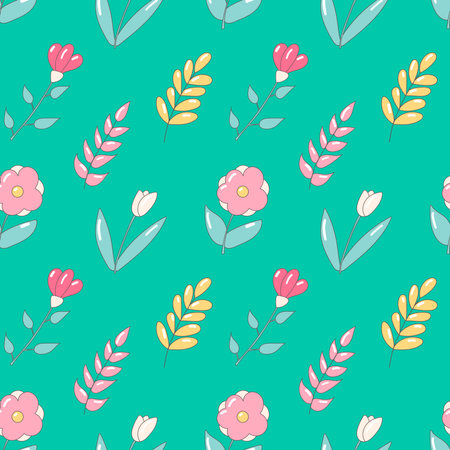 flowers pattern garden warm beautifulのイラスト素材