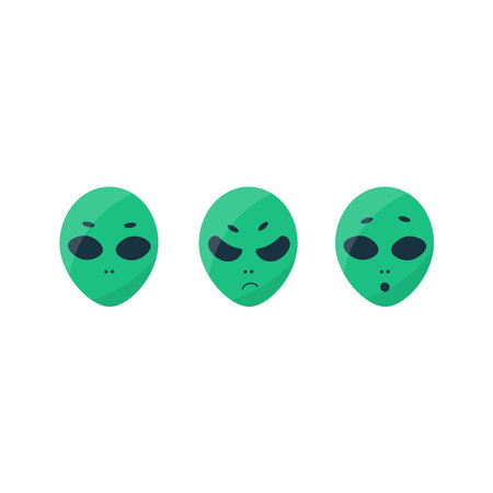 alien ufo cosmic emotions faces sadness joyのイラスト素材