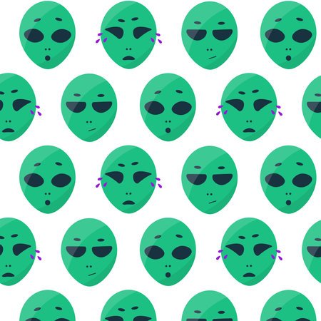 alien cosmic emotions faces sadness joy angerのイラスト素材