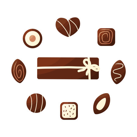 chocolate day candy holiday gift sweetness setのイラスト素材