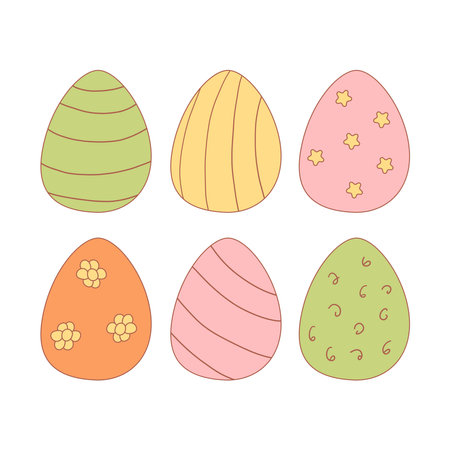 easter eggs hunting holiday color set vectorのイラスト素材