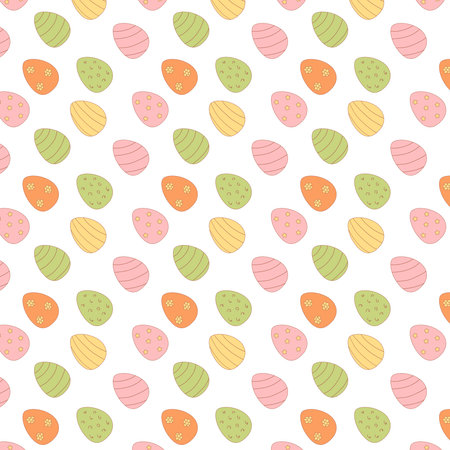 easter eggs hunting holiday color pattern vectorのイラスト素材