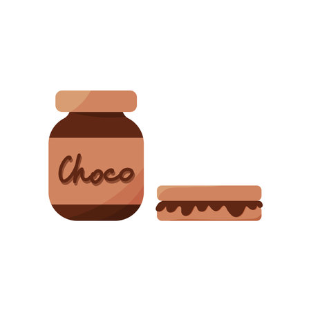 chocolate paste toast eat sweet food elementsのイラスト素材