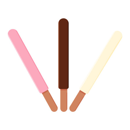 chocolate sticks colored food eat holiday setのイラスト素材