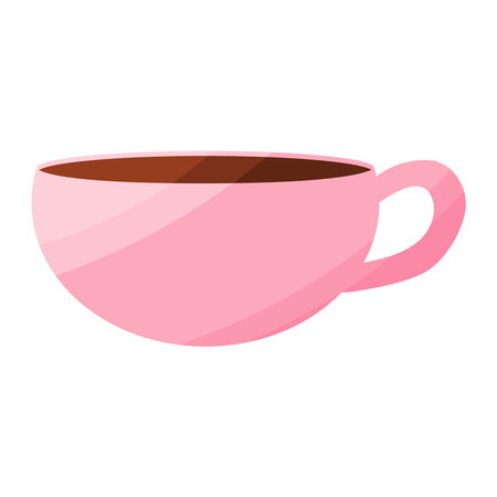 cup drink tea coffee pink element iconのイラスト素材