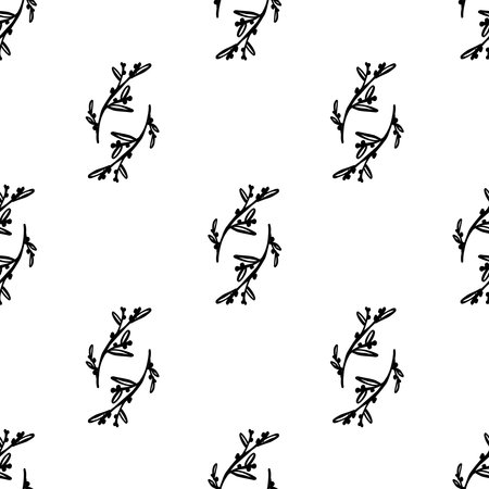 flowers garden nature pattern doodle hand drawnのイラスト素材