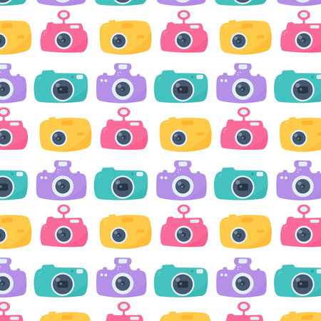 photography day camera color pattern elements setのイラスト素材
