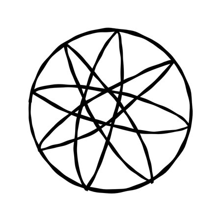 boho dream catcher icon doodle line elementのイラスト素材