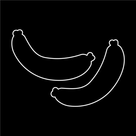 sausage meat barbecue line coloring icon elementのイラスト素材